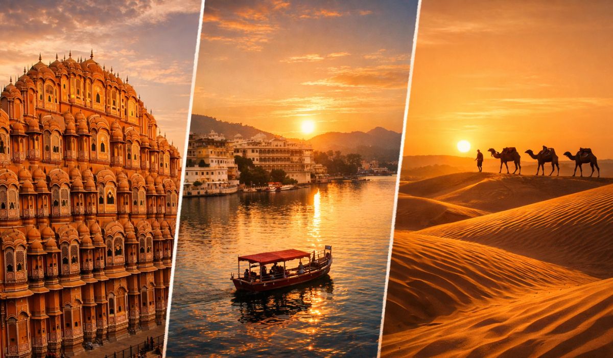 Top places to visit in Rajasthan including Jaipur, Udaipur and Jaisalmer